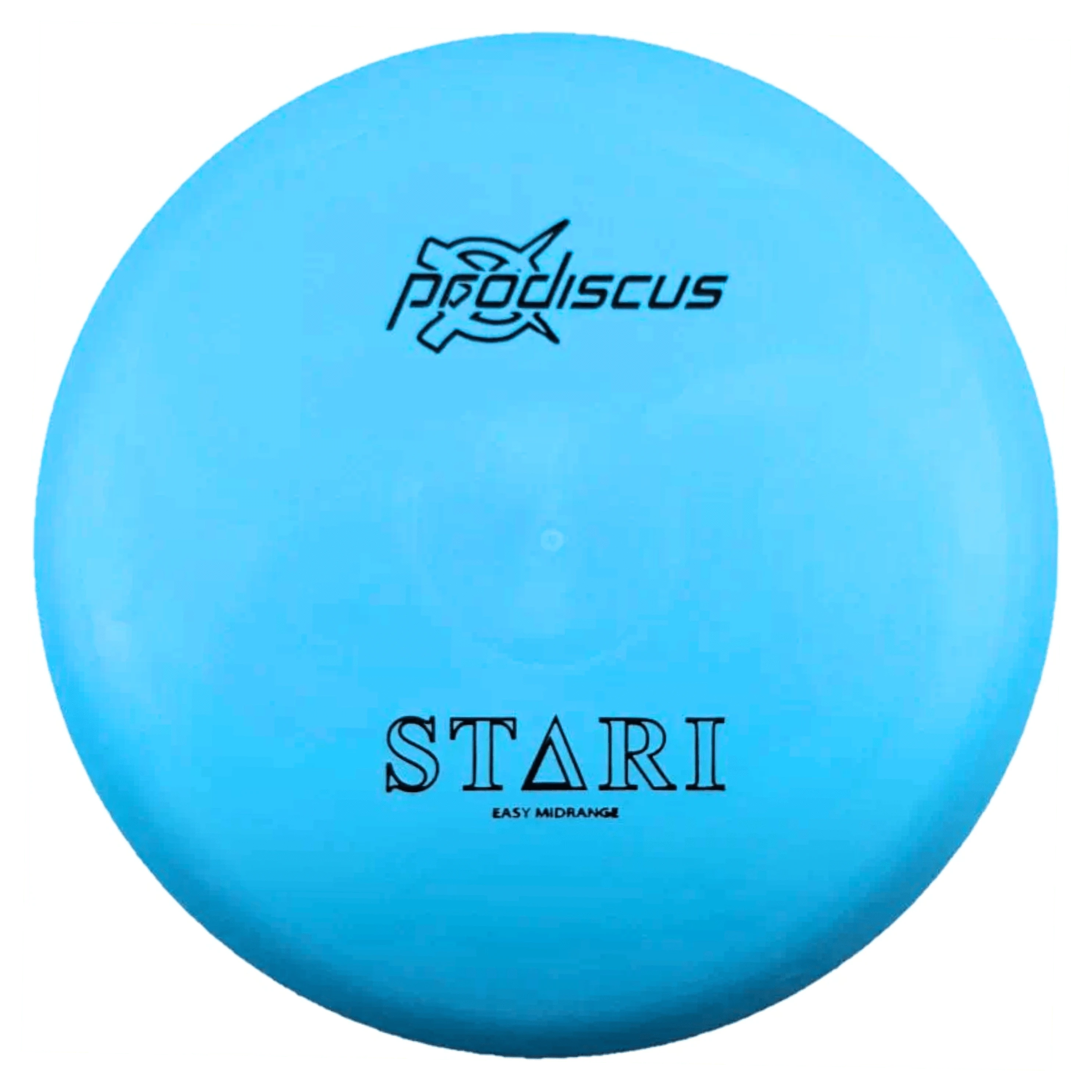 Light blue disc with black text.